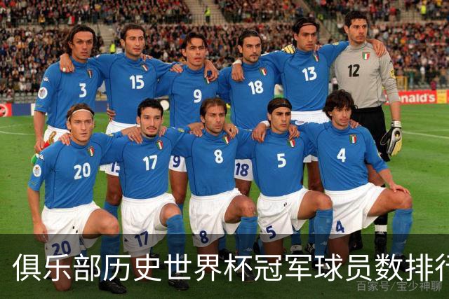 俱乐部历史世界杯冠军球员数排行：尤文28人居首，拜仁23人次之